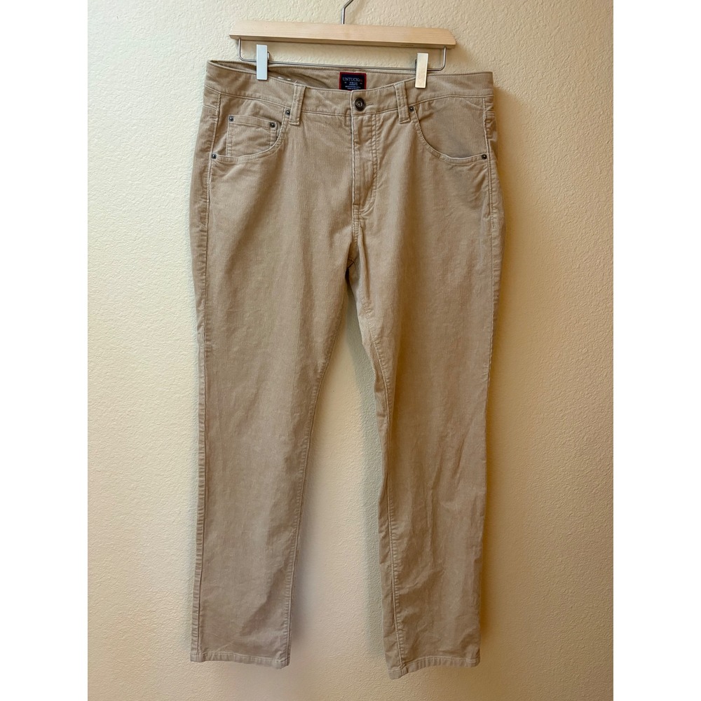 UNTUCKit Tan Corduroy Pants Mens 35x32 Straight Fit Stretch 5 Pocket Khaki
